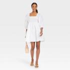 Women's Short Sleeve A-line Dress - A New Day White