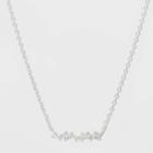 Sterling Plated Multi Clear Necklace - A New Day Clear, Women's