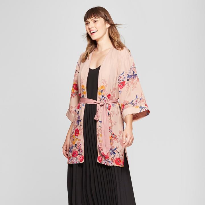 Women's Floral Kimono - A New Day Blush