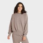 Women's Rib-knit Sweatshirt - Universal Thread Tan