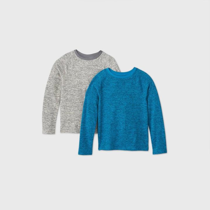 Boys' 2pk Hacci Cozy Pullover - Cat & Jack Gray/teal