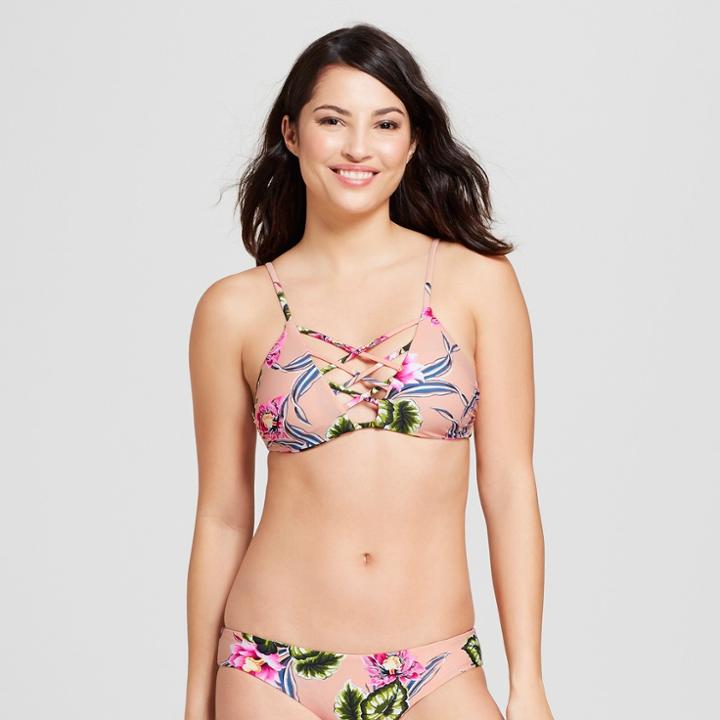 Tori Praver Seafoam Women's Tropical Strappy Bikini Top - Porcelain