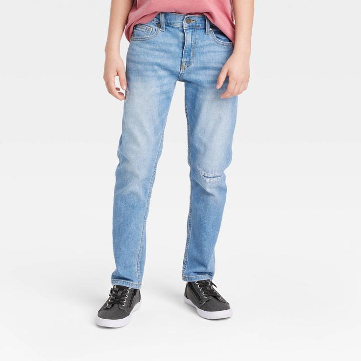 Boys' Stretch Relaxed Taper Jeans- Art Class Light Wash