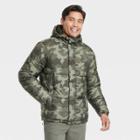 Men's Big & Tall All Over Camo Print Midweight Puffer Jacket - Goodfellow & Co Black