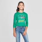 Girls' Long Sleeve Christmas Emojis Graphic T-shirt - Cat & Jack Green
