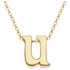 Target Women's Sterling Silver 'u' Initial Charm Pendant - Gold, U