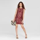 Women's Lace High Neck Dress - Lots Of Love By Speechless (juniors') Burgundy L, Purple Brown