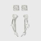 Sterling Silver Cubic Zirconia Ear Crawler Set 2pc - A New Day