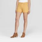 Women's High-rise Double Cuff Jean Shorts - Universal Thread Yellow