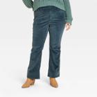 Women's Plus Size High-rise Vintage Corduroy Bootcut Jeans - Universal Thread Teal Blue