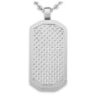 Men's West Coast Jewelry Stainless Steel Honeycomb Textured Dog Tag Pendant, Size: