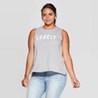 Women's Plus Size Round Neck Lovely Tank Top - Modern Lux (juniors') - Heather Gray