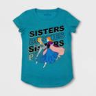 Disney Girls' Frozen Sisters Besties Short Sleeve T-shirt - Blue