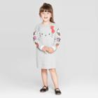 Sanrio Toddler Girls' Hello Kitty French Terry Sweatshirt Dress - Gray
