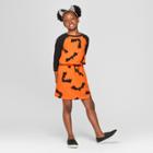 Girls' Long Sleeve Halloween Bats Dress - Cat & Jack Orange