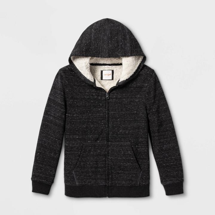 Boys' Sherpa Lined Full-zip Hoodie - Cat & Jack Gray