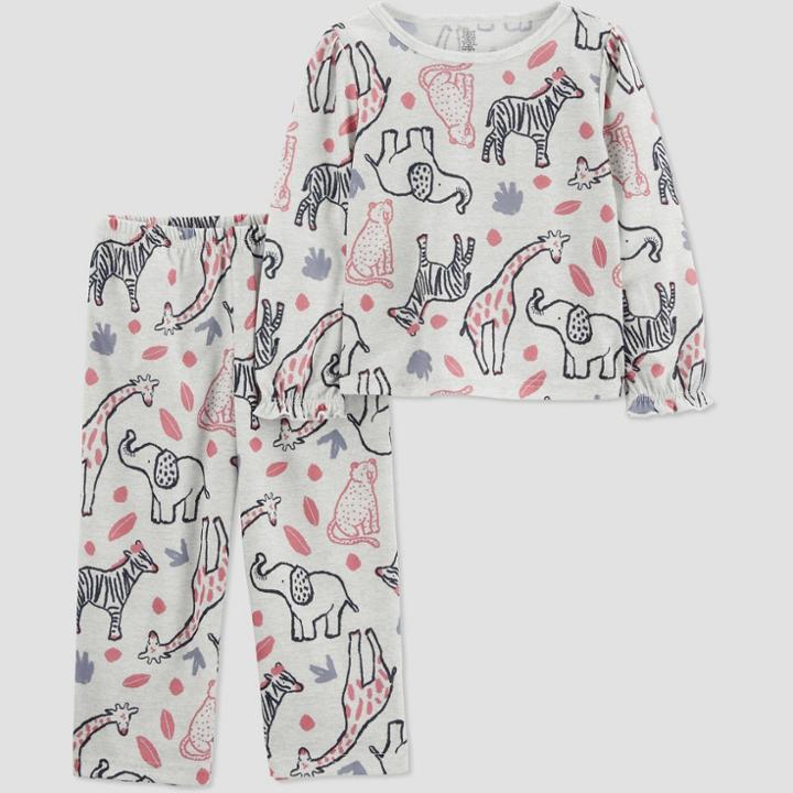 Carter's Just One You Toddler Girls' 2pc Zoo Animal And Polka Dots Pajama Set - Black