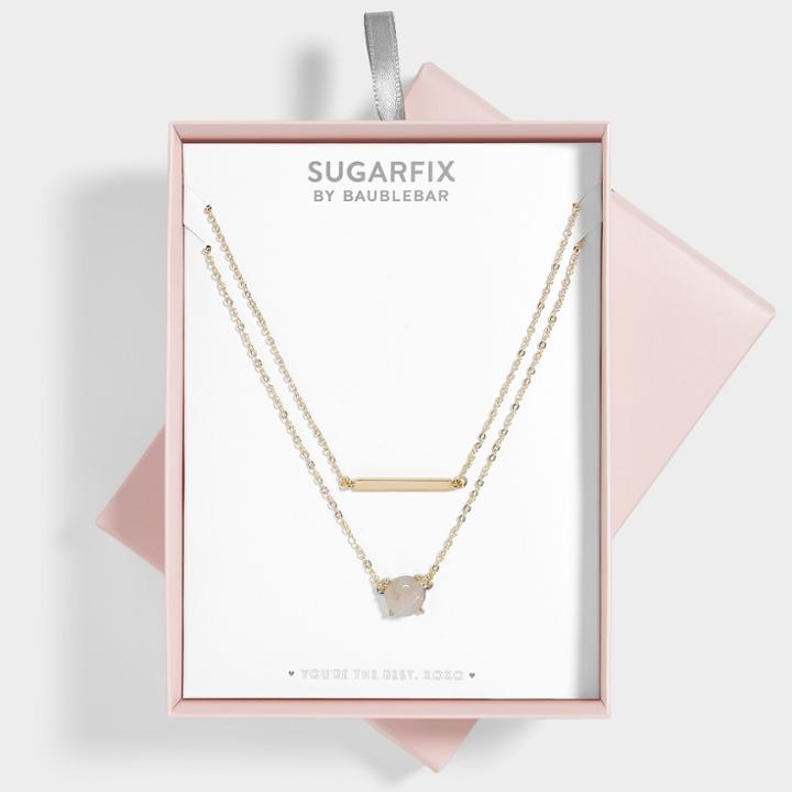 Sugarfix By Baublebar Layered Necklace Gift Set - Gray, Girl's