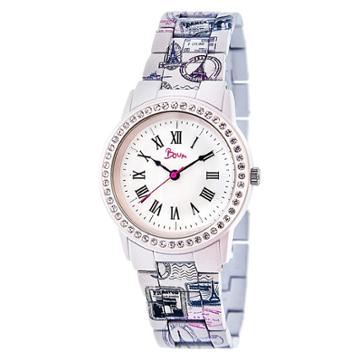 Boum Bon Voyage Women's Unique - Print Ceramic Bracelet Watch - Light Pink, Cream Blush