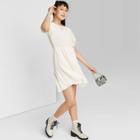 Women's Short Sleeve Smocked Top Tiered Dress - Wild Fable White