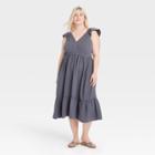 Women's Plus Size Ruffle Tank Dress - Universal Thread Gray