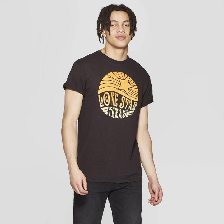 Modern Lux Men's Short Sleeve Crew Neck Lone Star Texas Graphic T-shirt - Modern