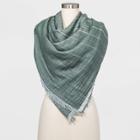 Women's Striped Large Square Scarf - Universal Thread Green One Size, Women's