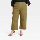 Women's Plus Size High-rise Wide Leg Pants - Who What Wear Deep Olive
