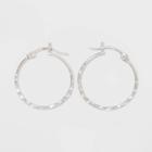 Sterling Silver Small Hammered Round Click Top Hoop Earrings - Universal Thread Silver, Women's