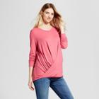 Maternity Draped Front Long Sleeve Top - Isabel Maternity By Ingrid & Isabel Rose Beacon