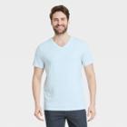 Men's Regular Fit Short Sleeve V-neck T-shirt - Goodfellow & Co Aqua