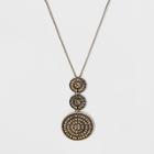 Pendant With Textured Graduated Size Circle Discs Necklace - Universal Thread Gold