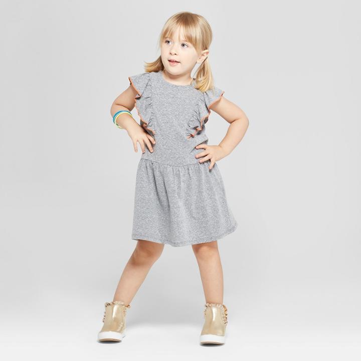 Toddler Girls' A-line Dress - Cat & Jack Charcoal 12m, Girl's, Size: 12