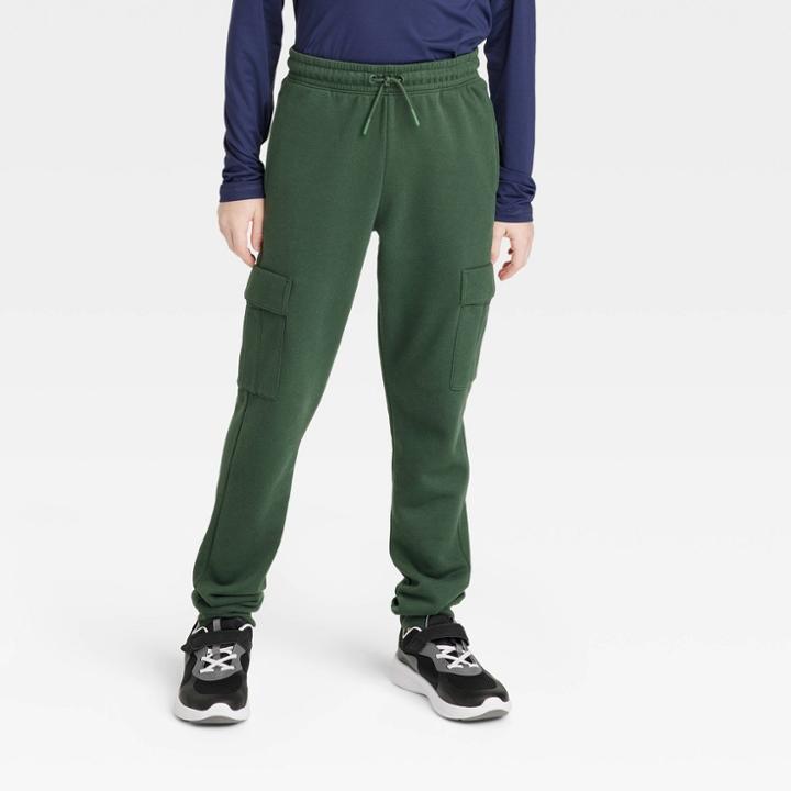 Boys' Cargo Fleece Joggers - All In Motion Green