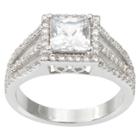 1 5/8 Ct. T.w. Journee Collection Square Cut Cz Basket Set Split Bridal Ring In Brass -