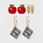 Sugarfix By Baublebar 'a+' Statement Earring Set - Black/red/gold