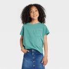 Girls' Short Sleeve Pocket T-shirt - Cat & Jack Dusty Green