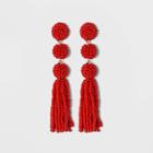 Sugarfix By Baublebar Beaded Ball Drop Tassel Earrings - Red