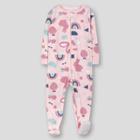 Lamaze Toddler Girls' Pastel Cuties Organic Cotton Snug Fit Footed Pajama Romper -