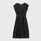 Women's Short Sleeve Linen Dress - A New Day Black