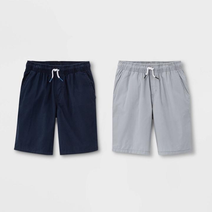 Boys' Pull-on Woven Shorts - Cat & Jack Navy/gray
