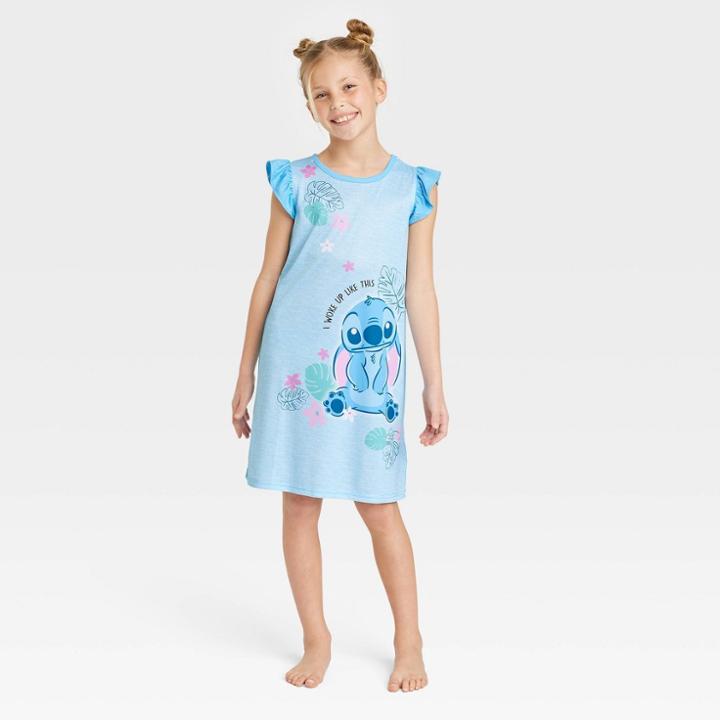 Girls' Disney Stitch Nightgown - Blue