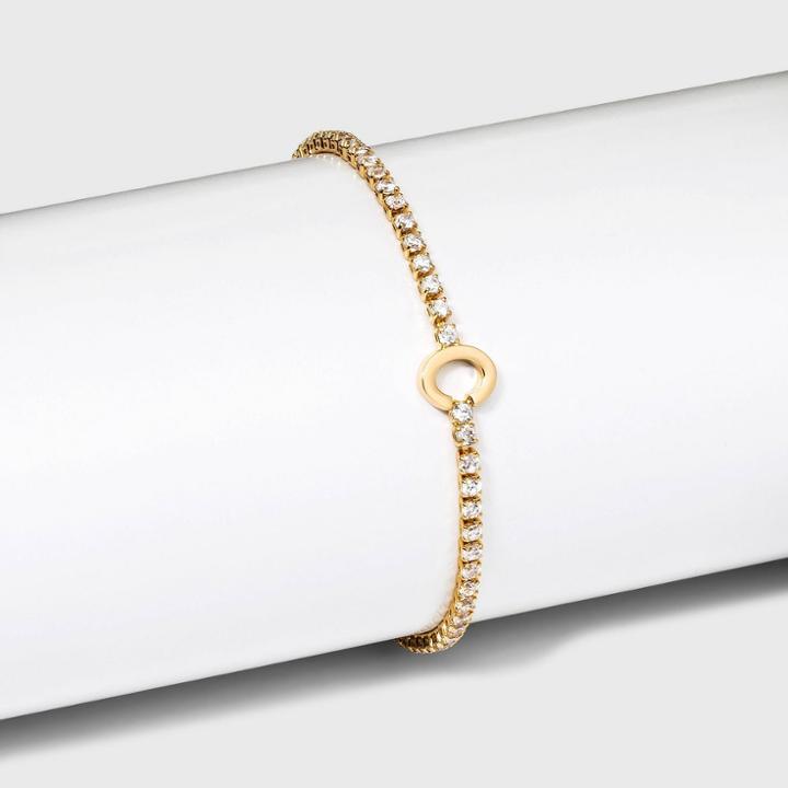 Gold Plated Cubic Zirconia Initial 'c' Tennis Bracelet - A New Day Gold