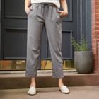 Women's Plaid Ankle Length Pants - A New Day Gray