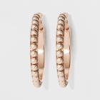 Tailored Channel Set Beaded Hoop Earrings - Wild Fable Bright Gold