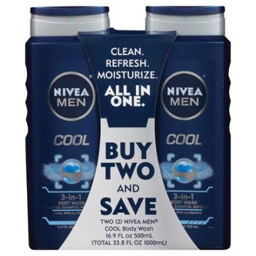 Nivea For Men Nivea Men Cool 3-in-1 Body Wash