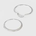 Sterling Silver Moon With Cubic Zirconia Ring Set Band 2pc - A New Day Sterling/clear,