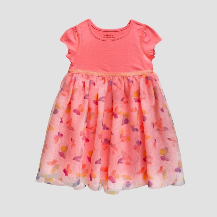 Toddler Girls' Adaptive Abdominal Access Butterfly Tutu Dress - Cat & Jack Moxie Peach