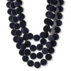 Natasha Accessories Gunmetal Multi Layered Necklace - 3 - Blue, Navy