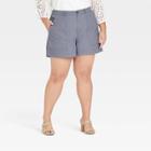 Women's Plus Size High-rise Utility Shorts - A New Day Gray